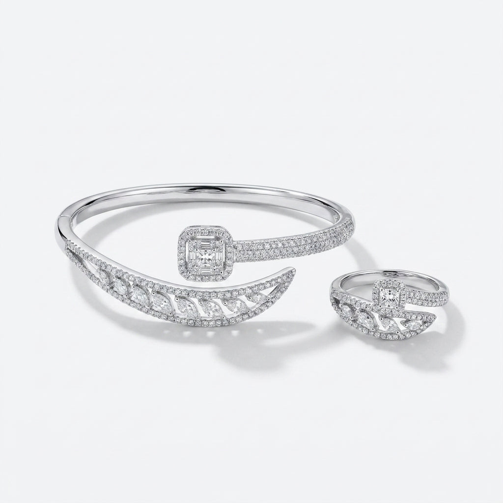 Ensemble Milena Eternelle Argent 925 trempé or blanc
