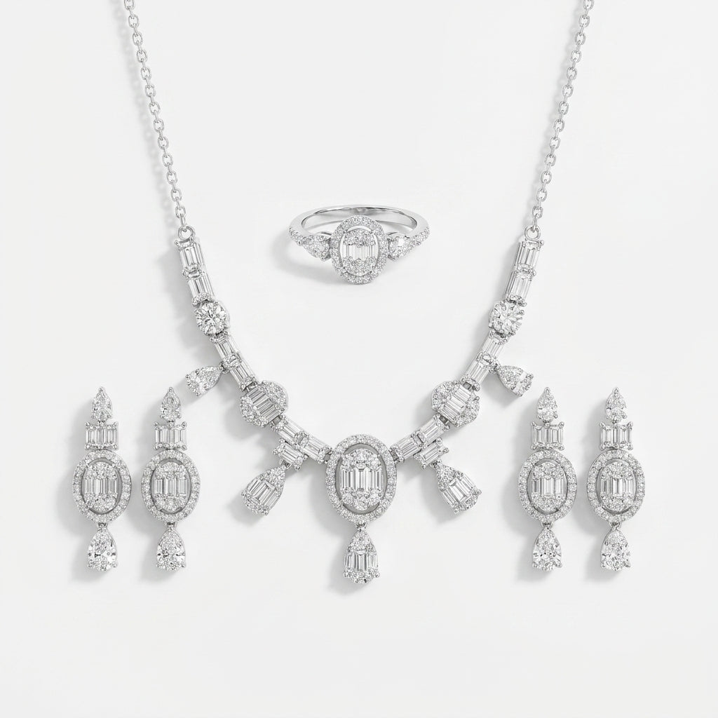 Ensemble Grace Eternelle Argent 925 trempé or blanc