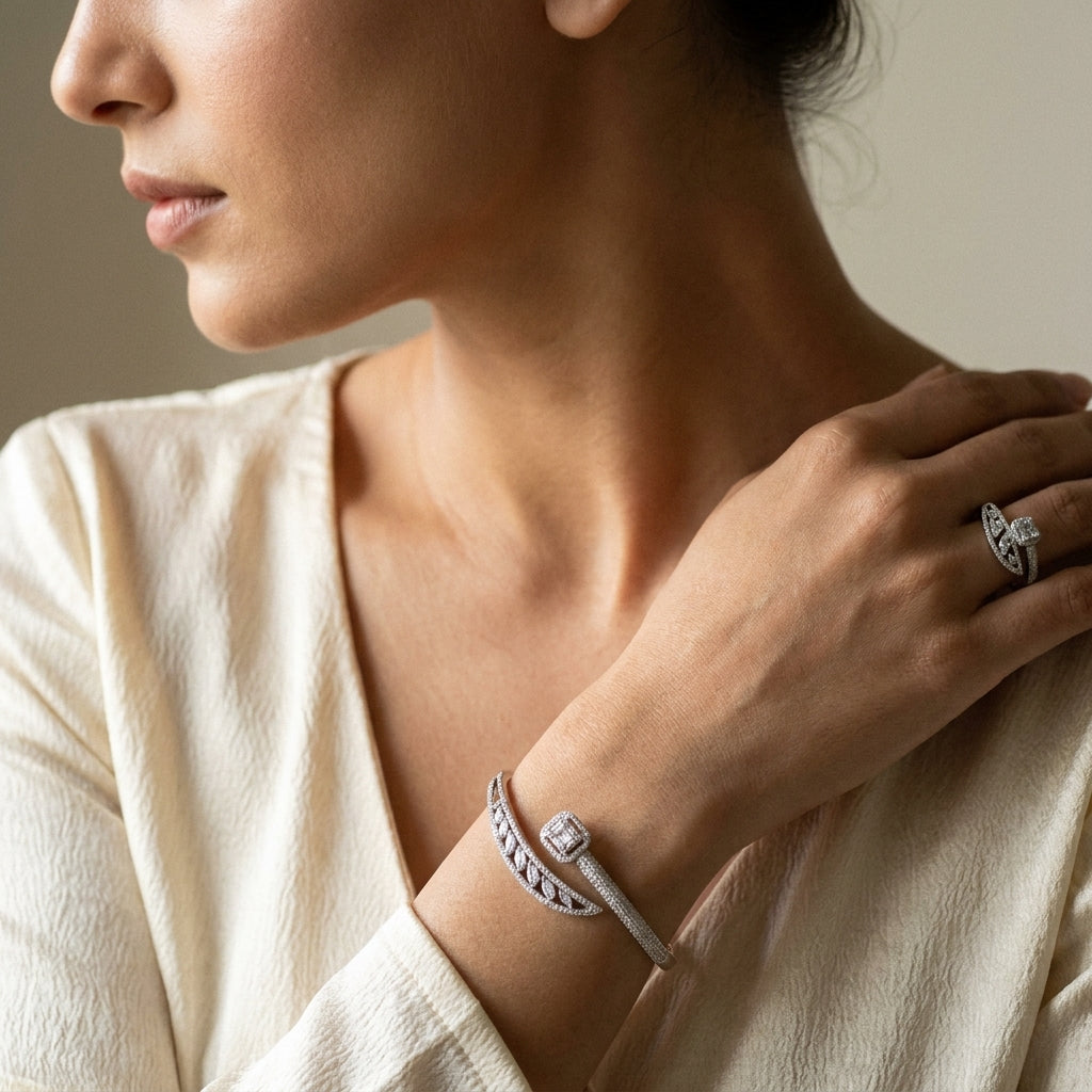 Ensemble Milena Eternelle Argent 925 trempé or blanc