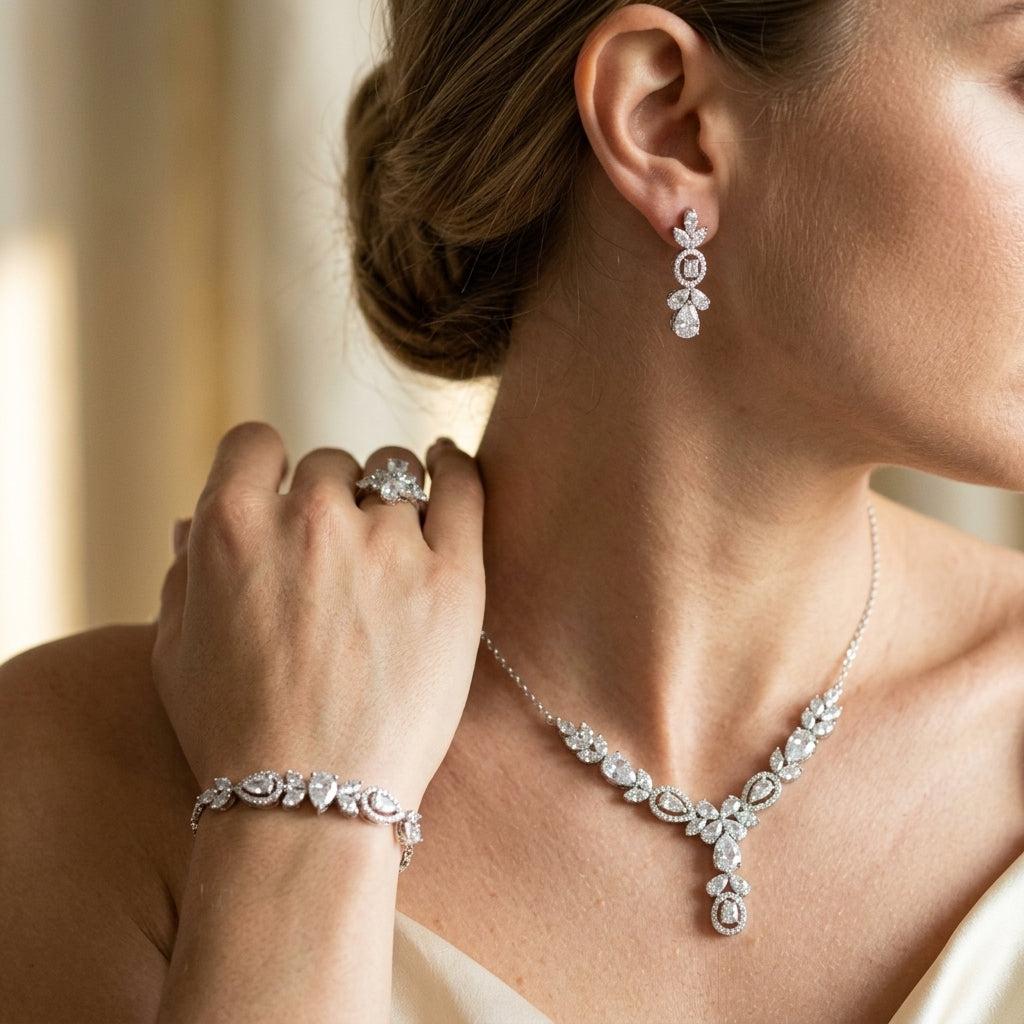 Ensemble Valentine Eternelle Argent 925 trempé or blanc