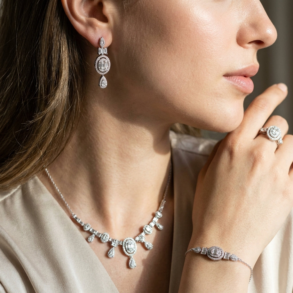 Ensemble Grace Eternelle Argent 925 trempé or blanc
