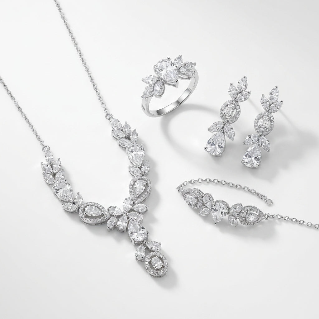 Ensemble Valentine Eternelle Argent 925 trempé or blanc