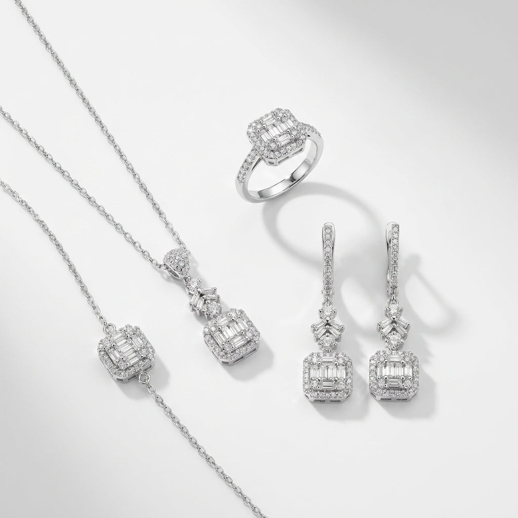 Ensemble Juliette Eternelle Argent 925 trempé or blanc