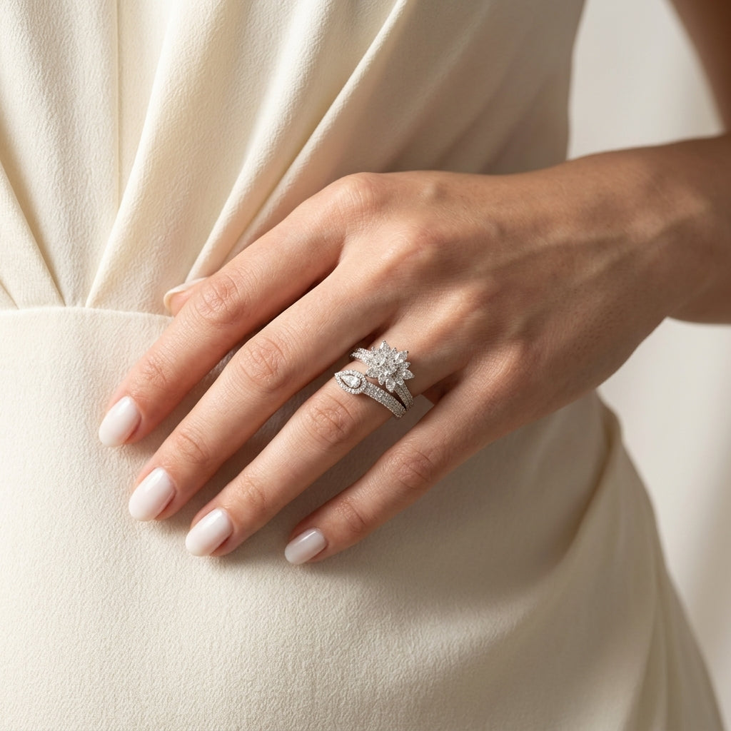 Bague Cordélia Eternelle Argent 925 trempé or blanc