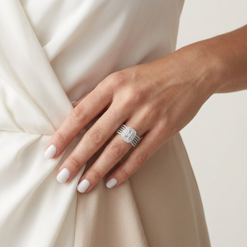 Bague Claudia Eternelle Argent 925 trempé or blanc