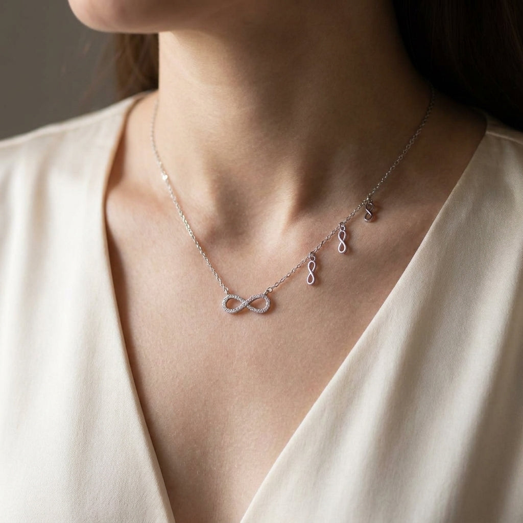 Collier Promesse Eternelle Argent 925 trempé or blanc